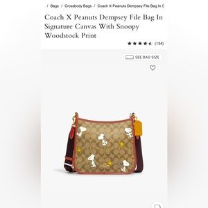 Coach x Peanuts Dempsey File Bag Redwood/Khaki